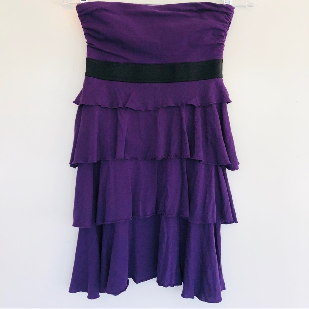 EXPRESS Purple Strapless Micro-Mini Dress